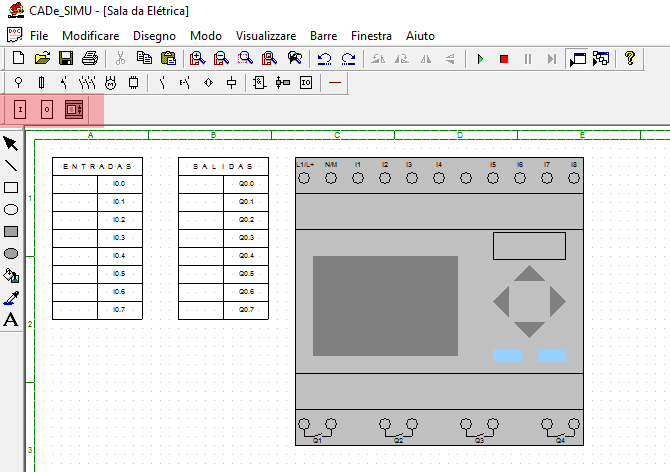 botão input output CADe SIMU 2.0