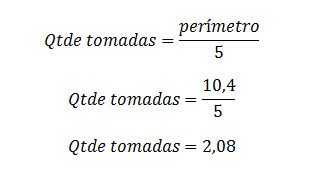 dimensionamento da demanda instalada - tomadas quarto 2