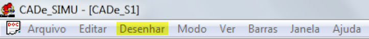 Menu desenhar no CADe SIMU