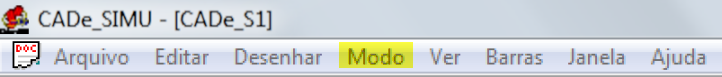 Menu Modo no CADe SIMU