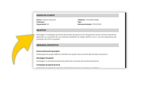 orçamento de instalações elétricas - objetivo