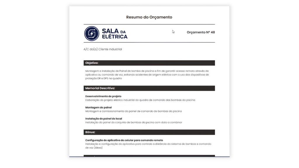 orçamento de instalações elétricas