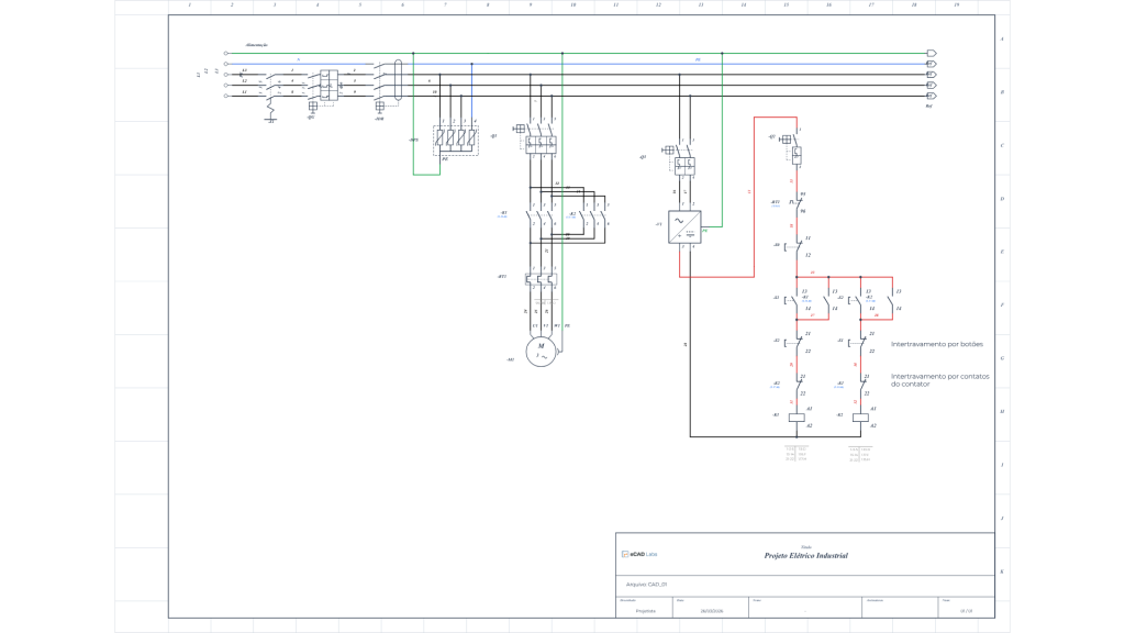 Intertravamento de Contator - diagrama